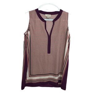 Loft Blouse Graphic V Neck